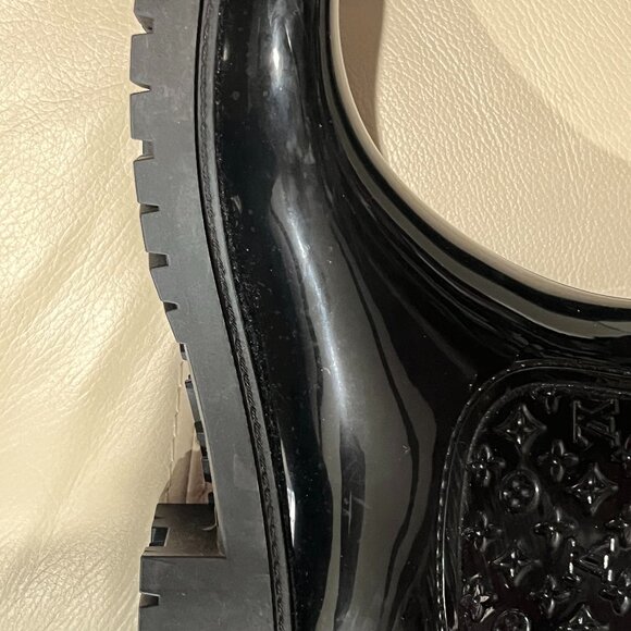 Louis Vuitton Black Monogram Rain Boots, Size EU 38 - Picture 3 of 9